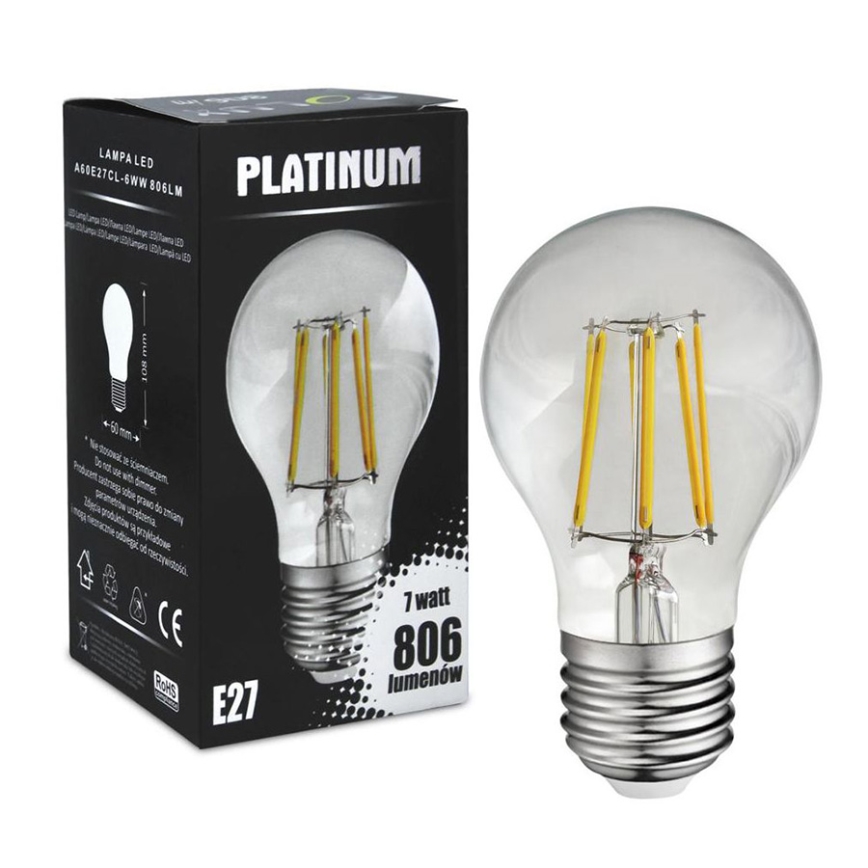 Bombilla LED FILAMENT A60 E27/7W/230V 3000K