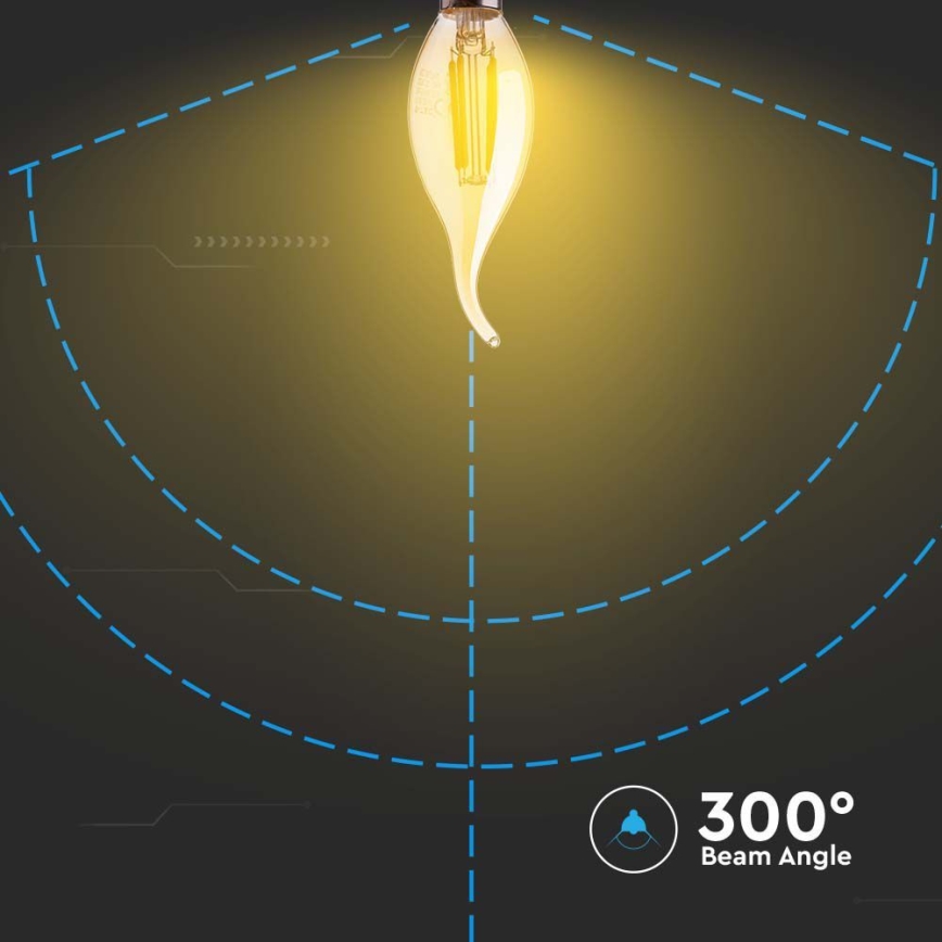 Bombilla LED FILAMENT AMBER E14/4W/230V 2200K