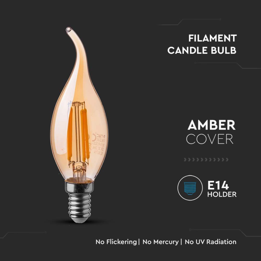 Bombilla LED FILAMENT AMBER E14/4W/230V 2200K
