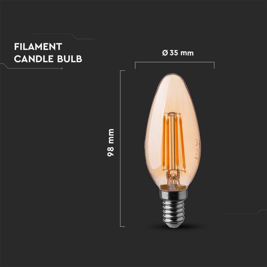 Bombilla LED FILAMENT AMBER E14/4W/230V 2200K