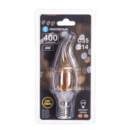 Bombilla LED FILAMENT C35 E14/4W/230V 2200K - Aigostar