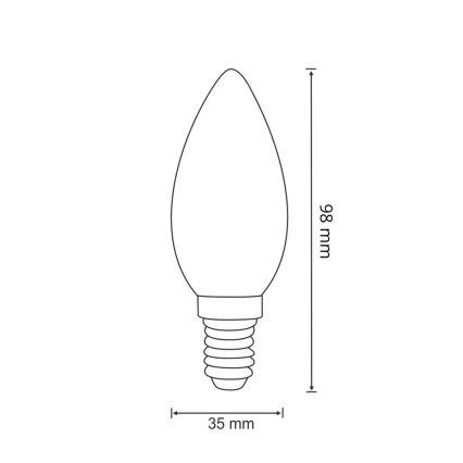 Bombilla LED FILAMENT C37 E14/2W/230V 3000K