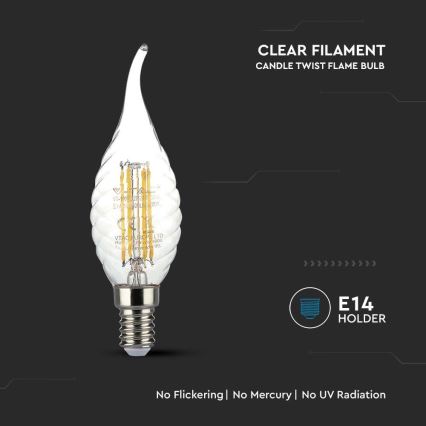 Bombilla LED FILAMENT E14/4W/230V 3000K