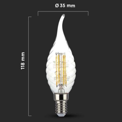 Bombilla LED FILAMENT E14/4W/230V 3000K