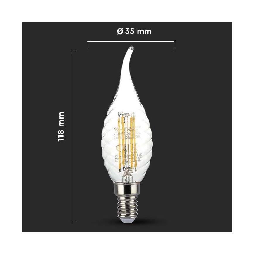 Bombilla LED FILAMENT E14/4W/230V 3000K