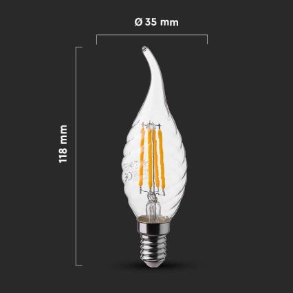 Bombilla LED FILAMENT E14/4W/230V 4000K