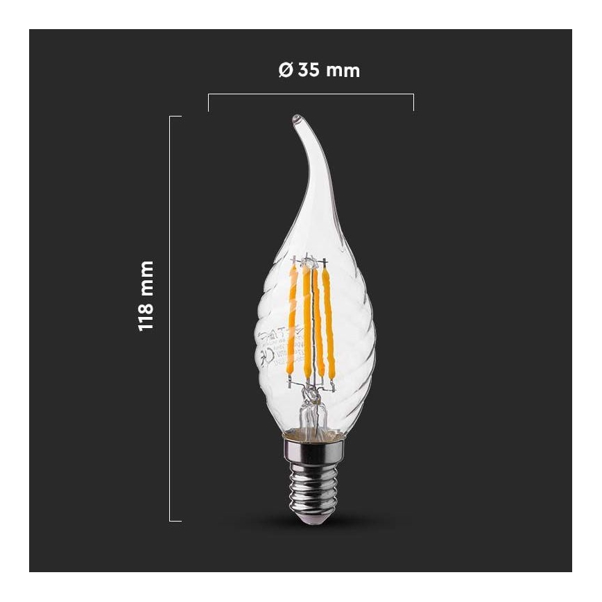 Bombilla LED FILAMENT E14/4W/230V 4000K