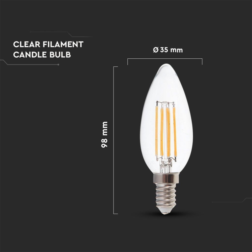 Bombilla LED FILAMENT E14/4W/230V 6500K