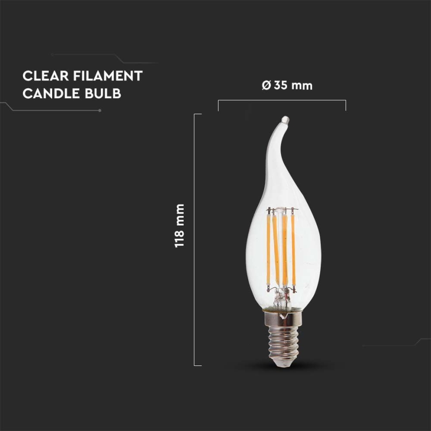 Bombilla LED FILAMENT E14/4W/230V 6500K