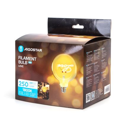 Bombilla LED FILAMENT E27/4W/230V 1800K amor - Aigostar