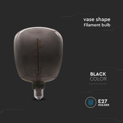 Bombilla LED FILAMENT E27/4W/230V negro