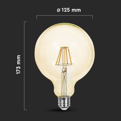 Bombilla LED FILAMENT G125 E27/12W/230V 2200K