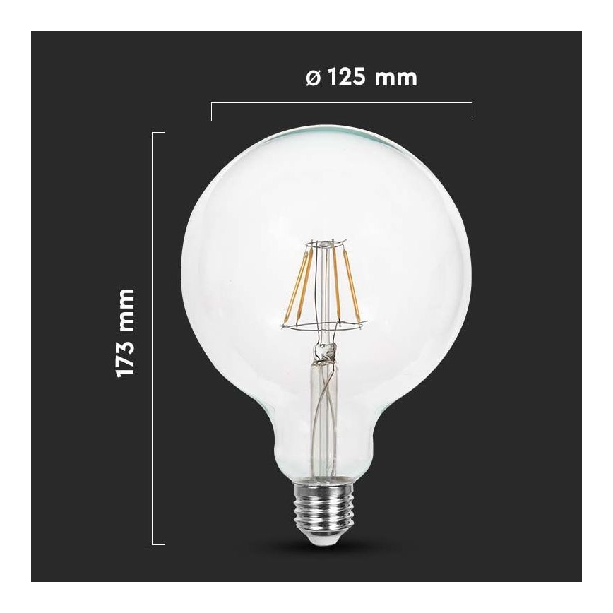 Bombilla LED FILAMENT G125 E27/12W/230V 6500K