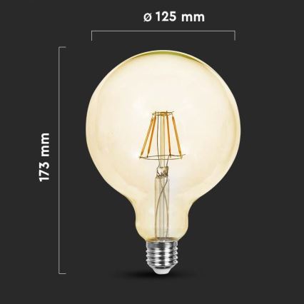 Bombilla LED FILAMENT G125 E27/6W/230V 2200K