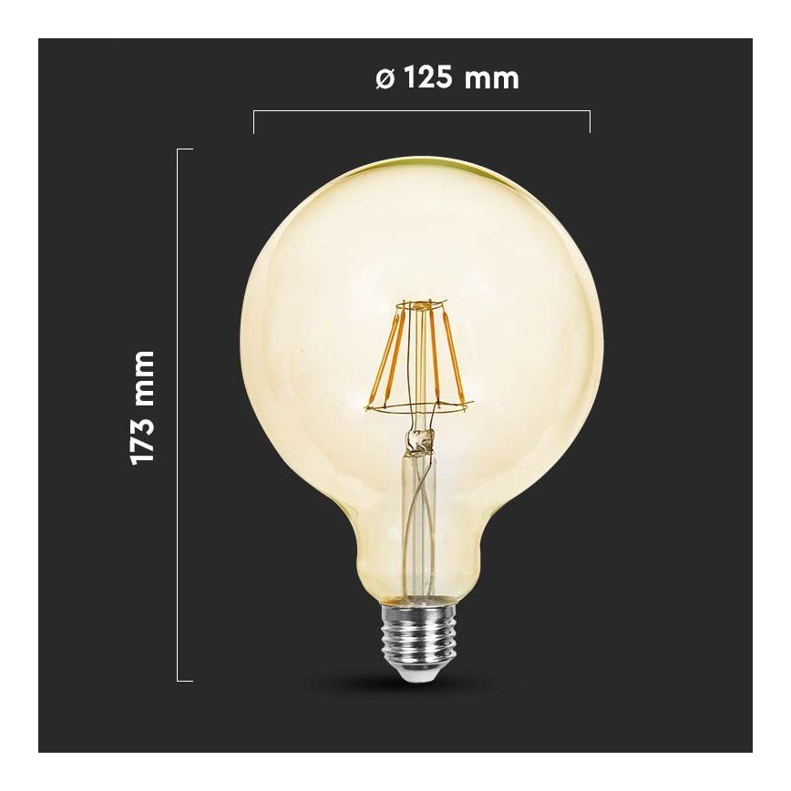 Bombilla LED FILAMENT G125 E27/6W/230V 2200K