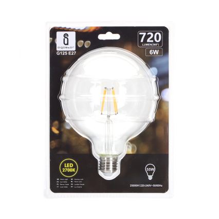 Bombilla LED FILAMENT G125 E27/6W/230V 2700K - Aigostar