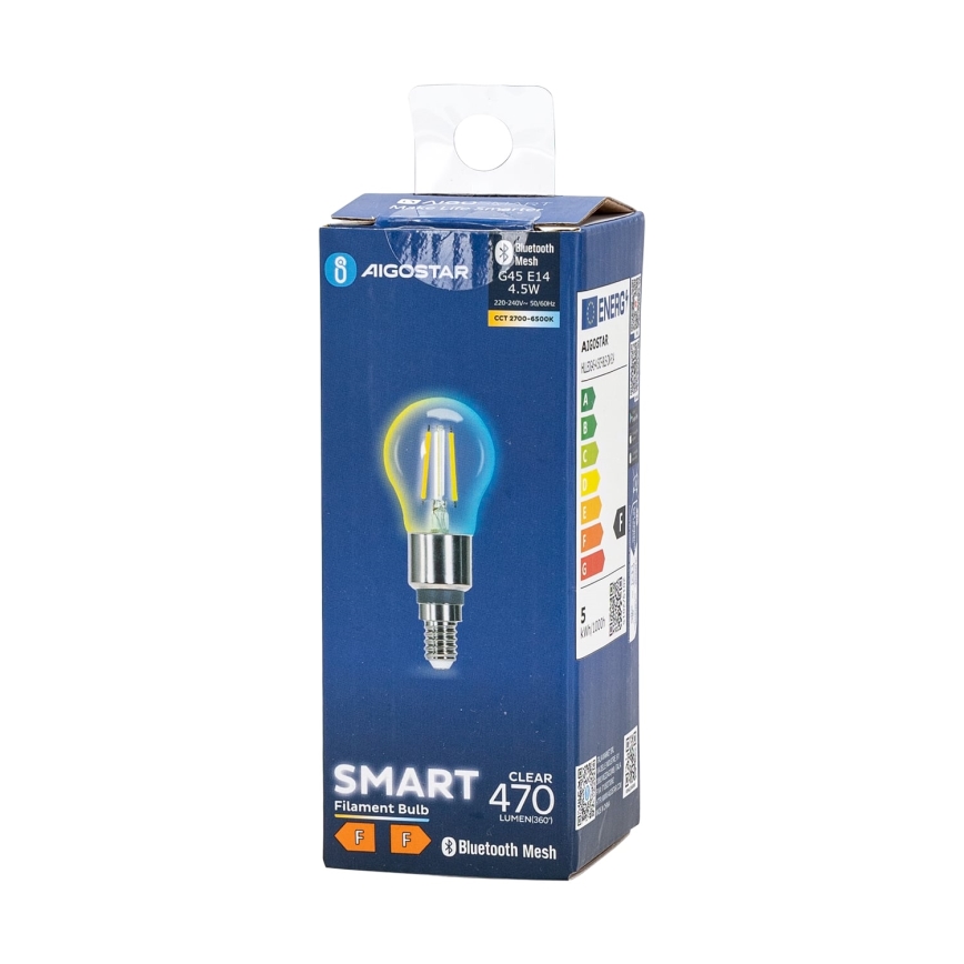 Bombilla LED regulable FILAMENT MESH Inteligente G45 E14/4,5W/230V 2700-6500K - Aigostar