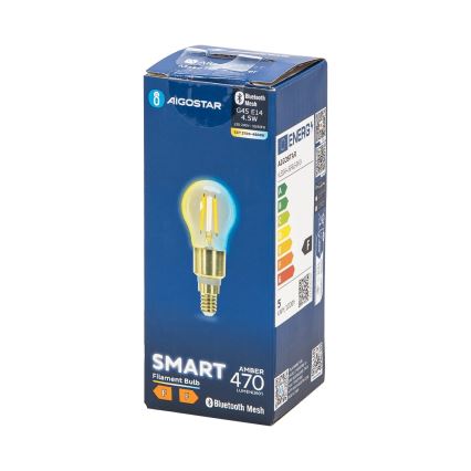 Bombilla LED regulable FILAMENT MESH Inteligente G45 E14/4,5W/230V 2700-6500K - Aigostar