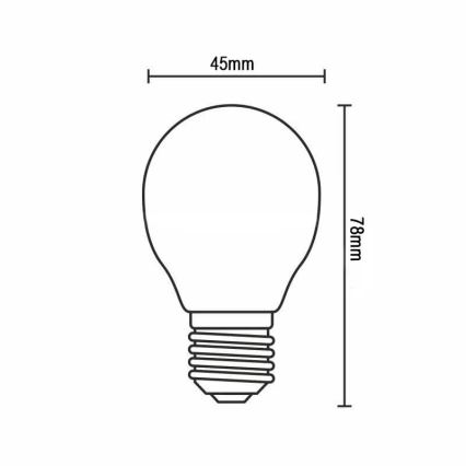 Bombilla LED FILAMENT G45 E14/4W/230V 3000K