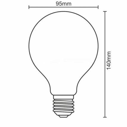 Bombilla LED WHITE FILAMENT G95 E27/13W/230V 3000K