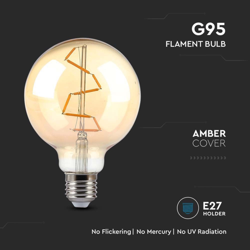 Bombilla LED FILAMENT G95 E27/4W/230V 2200K