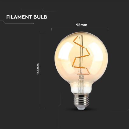 Bombilla LED FILAMENT G95 E27/4W/230V 2200K