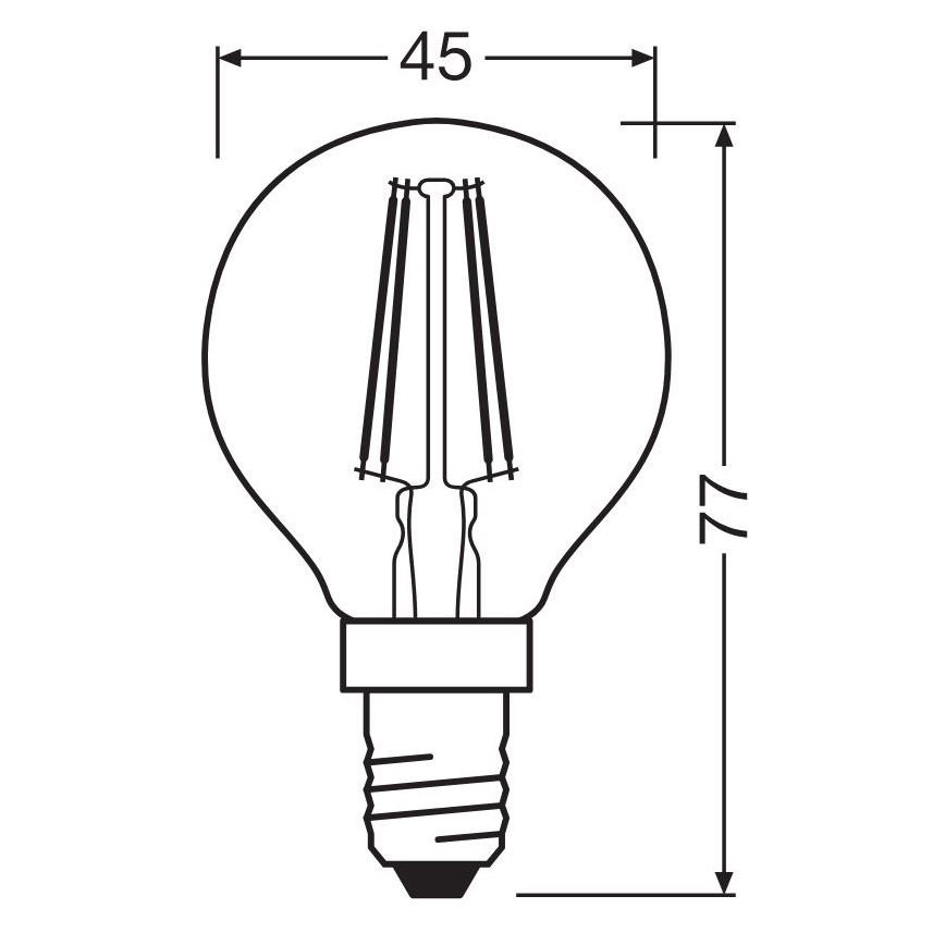 Bombilla LED FILAMENT P40 E14/4W/230V 2700K - Osram