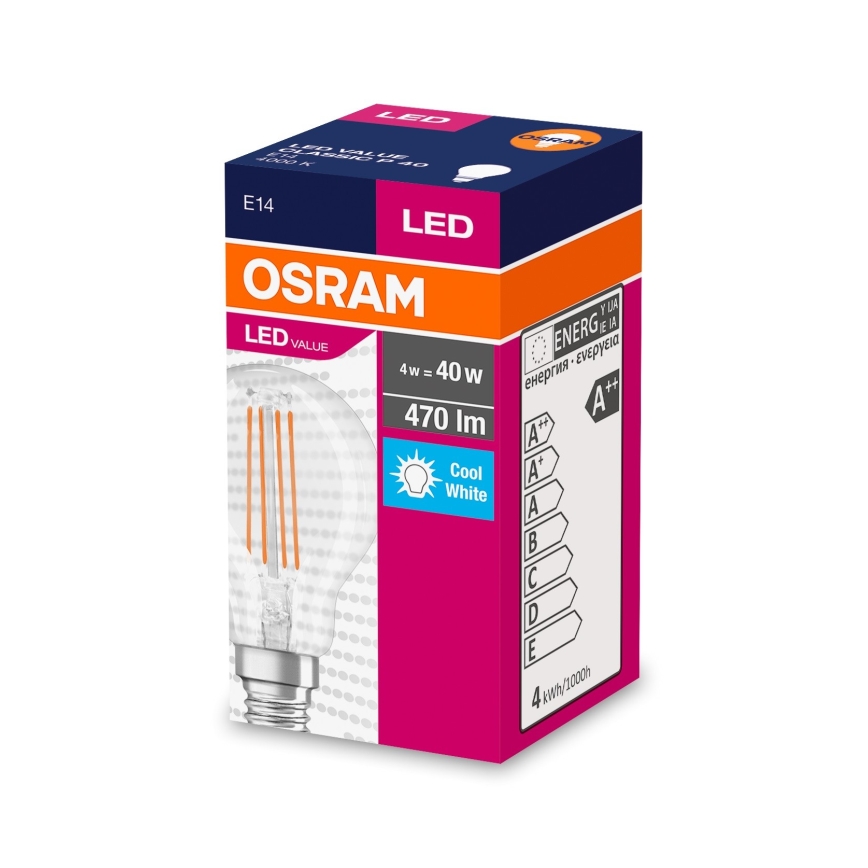 Bombilla LED FILAMENT P40 E14/4W/230V 4000K - Osram