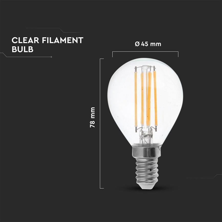 Bombilla LED FILAMENT P45 E14/6W/230V 2700K