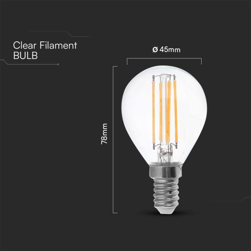 Bombilla LED FILAMENT P45 E14/6W/230V 6500K