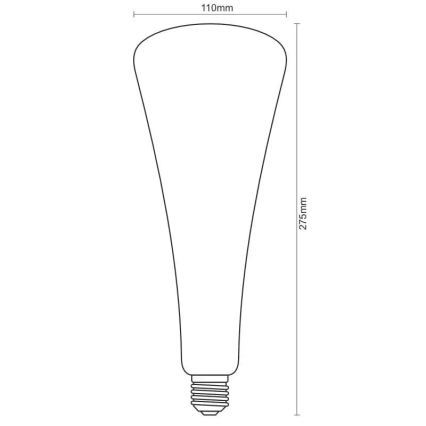 Bombilla LED FILAMENT SHAPE T110 E27/5W/230V 1800K azul