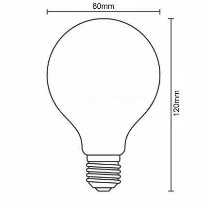 Bombilla LED FILAMENT SLIM VINTAGE G80 E27/4,5W/230V 1800K