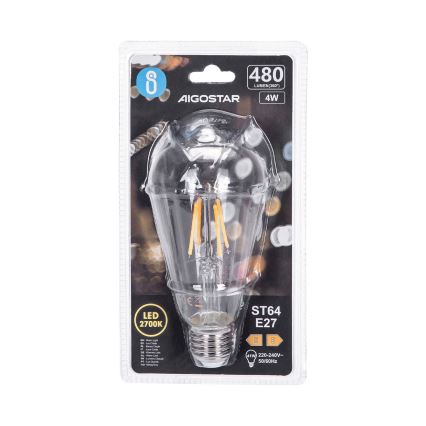 Bombilla LED FILAMENT ST64 E27/4W/230V 2700K - Aigostar