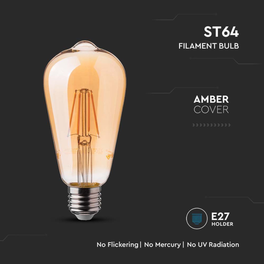 Bombilla LED FILAMENT ST64 E27/6W/230V 2200K