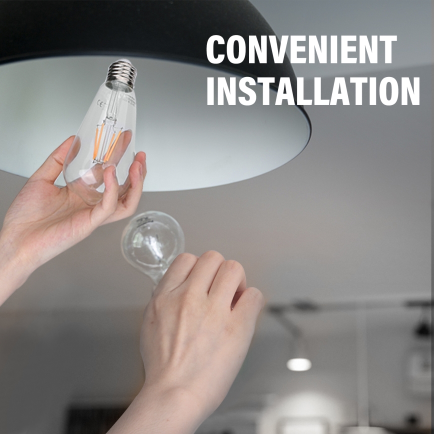 Bombilla LED FILAMENT ST64 E27/6W/230V 2700K - Aigostar