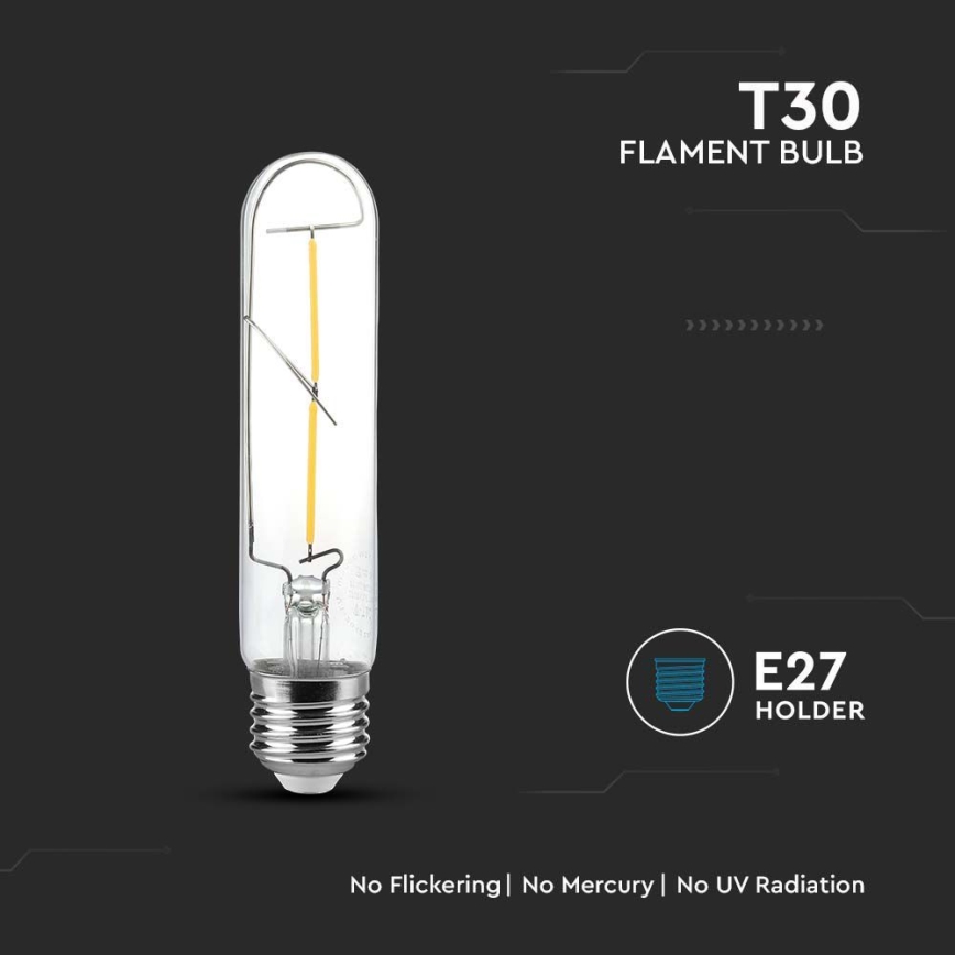 Bombilla LED FILAMENT T30 E27/2W/230V 3000K