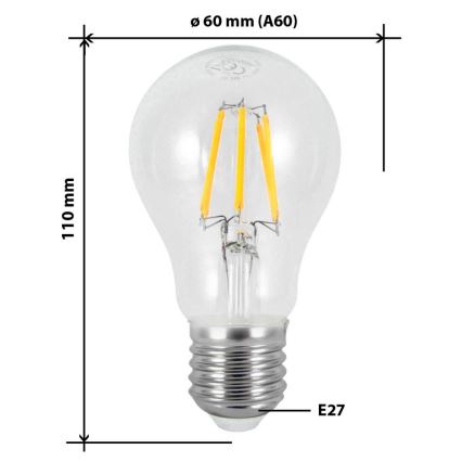 Bombilla LED FILAMENT VINTAGE A60 E27/7W/230V 2700K