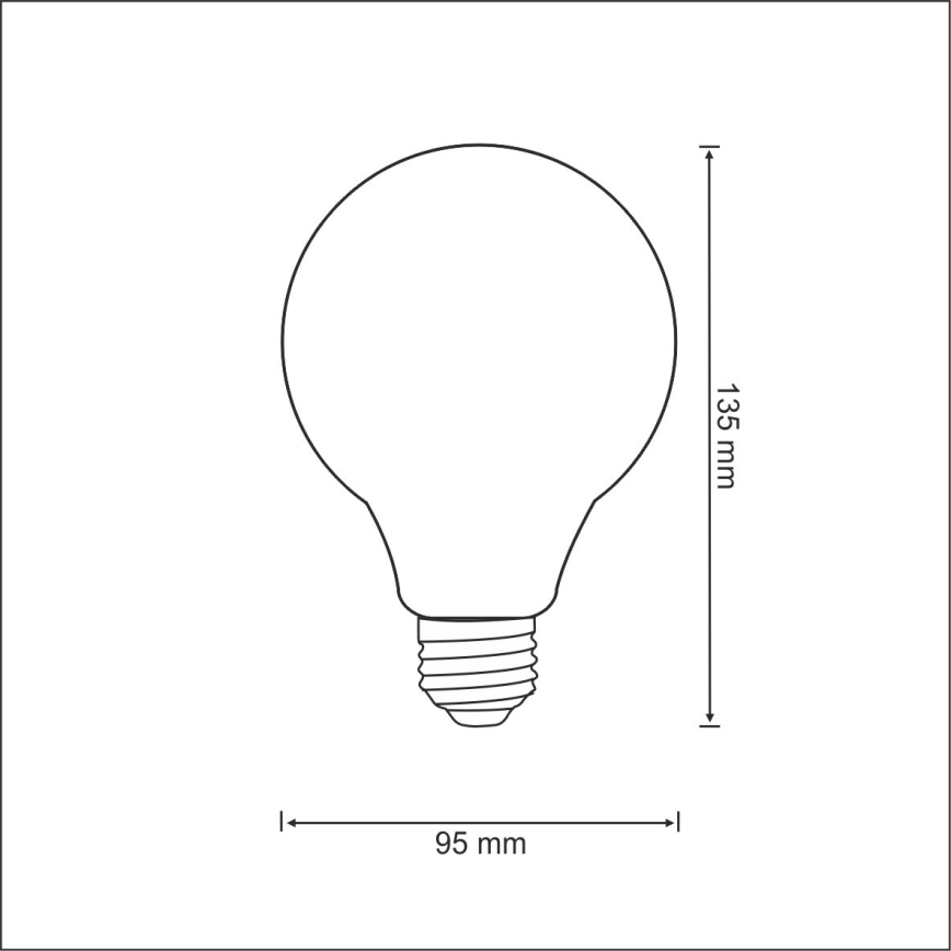 Bombilla LED FILAMENT VINTAGE E27/4W/230V 95x135mm 2000K