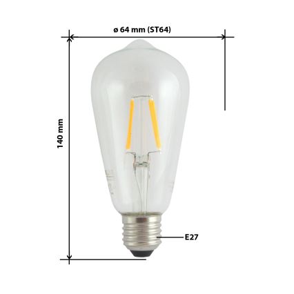 Bombilla LED FILAMENT VINTAGE ST64 E27/4W/230V 2700K