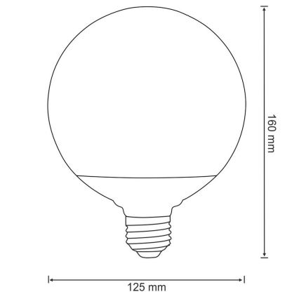 Bombilla LED G125 E27/16W/230V 3000K