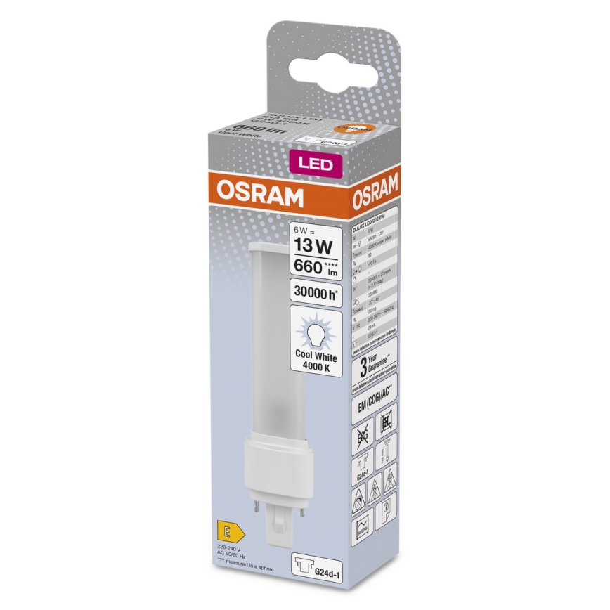 Bombilla LED G24D-1/6W/230V 4000K - Osram
