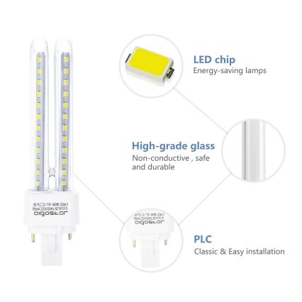 Bombilla LED G24D-3/11W/230V 6500K - Aigostar