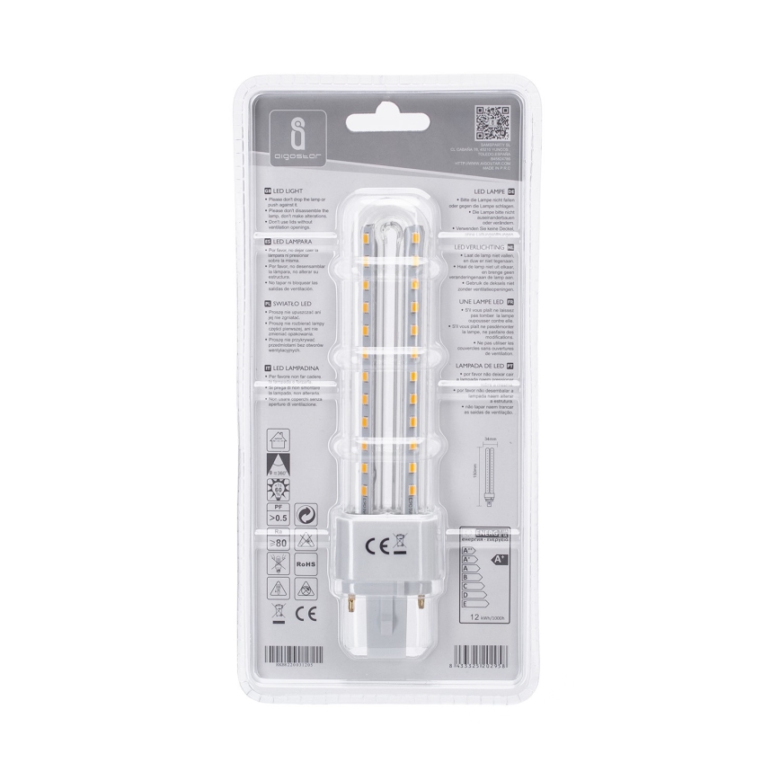 Bombilla LED G24D-3/12W/230V 3000K - Aigostar