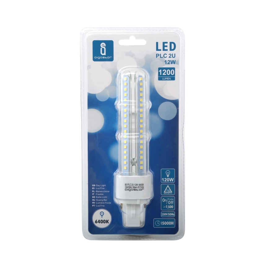 Bombilla LED G24D-3/12W/230V 6500K - Aigostar