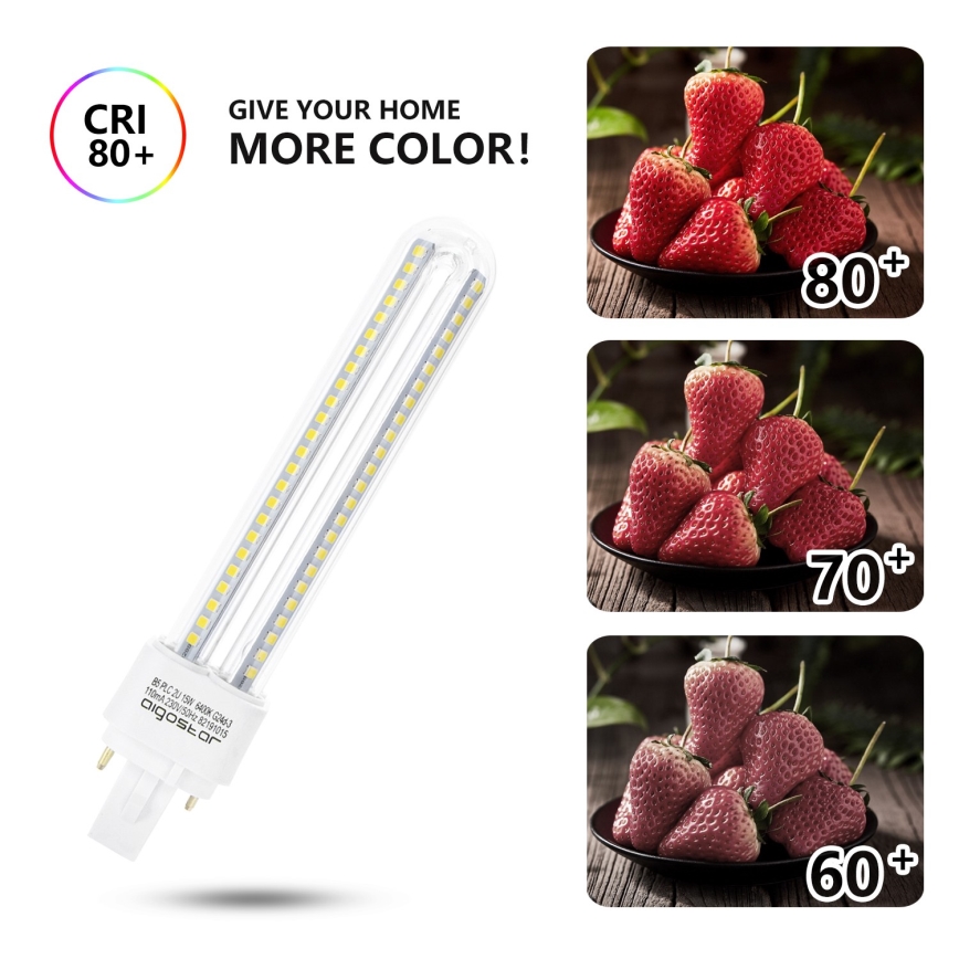 Bombilla LED G24D-3/15W/230V 6500K - Aigostar