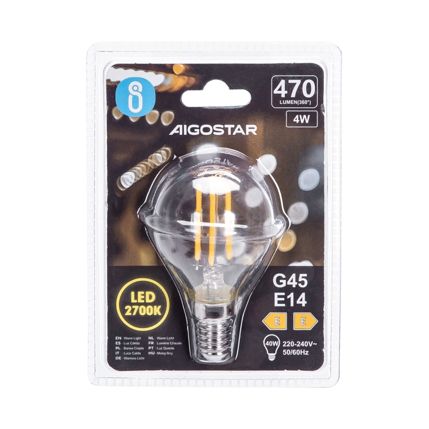 Bombilla LED G45 E14/4W/230V 2700K - Aigostar