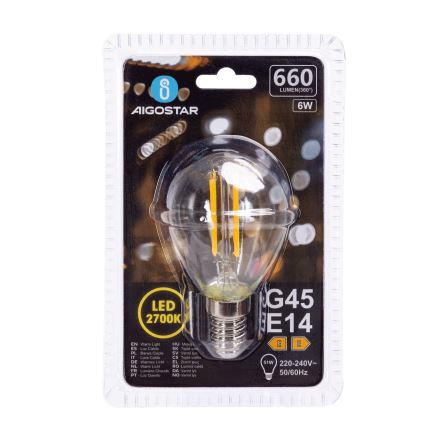 Bombilla LED G45 E14/6W/230V 2700K - Aigostar