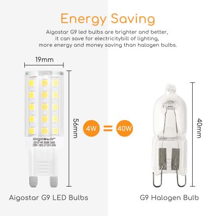 Bombilla LED G9/4W/230V 3000K - Aigostar