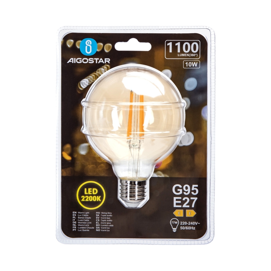 Bombilla LED G95 E27/10W/230V 2200K - Aigostar