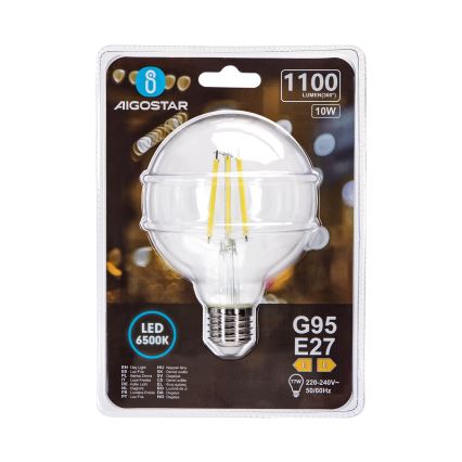 Bombilla LED G95 E27/10W/230V 6500K - Aigostar